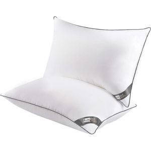 Kussen 50 x 70 cm, 2 stuks anti-mijt anti-zweten hypoallergeen kussenvulling 100% polyestervezel ultrazacht comfort en uitstekende ondersteuning
