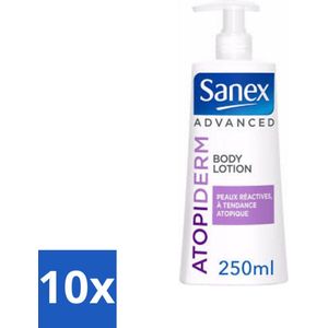 10 x Sanex Geavanceerd - Atopiderm - Bodylotion - 250 ml - Atopiderm - Huidbarrière - Voedende Oliën