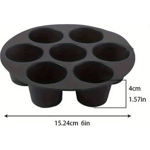 Airfryer Siliconen Cupcake bakvorm - 15CM - Zwart