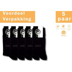 5 Paar Bamboe Sokken – EMKA – Unisex – Zwart – Zacht & Ademend