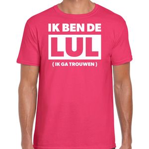 Bellatio Decorations vrijgezellen feest t-shirt heren - ik ben de lul - roze - bachelor party XXL