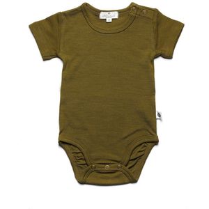 Merinwol romper korte mouwen - merinowol - Fir Green 68