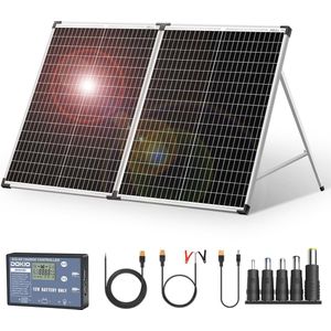 Draagbare 100W Opvouwbare Zonnelader voor Outdoor en Camping - Handige Oplader met Laadregelaar en USB Uitgang