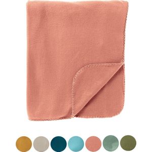 DEX - Plaid 130x160 cm - fleece deken - zacht en dun - Muted Clay - roze