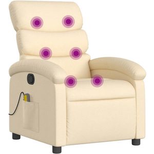 vidaXL - Massagestoel - Crèmekleurig - Handmatige Relaxfunctie - Vibratiefunctie