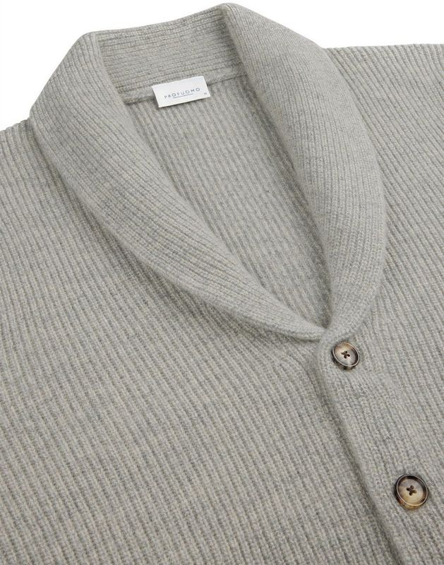 Profuomo - Wollen Cardigan - Sjaalkraag - Wolmix - Recht Model