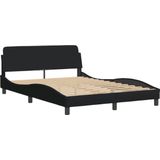 vidaXL - Bedframe - zonder - matras - stof - zwart - 140x190 - cm