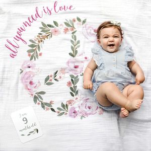 Lulujo Baby's First Year - swaddle & cards - All you need is Love