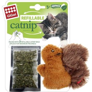 GiGwi kattenspeelgoed GIG REFILLABLE CATNIP Eekhoorn 11 cm