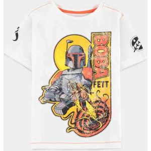 Disney Star Wars - The Mandalorian Boba Fett Legend Kinder T-shirt - Kids 158 - Wit