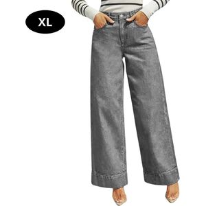 Bovista Lange Broek Dames - Spijkerbroek - Broeken - Spijker - Pants - Jeans - Trouser - Loose Fit - Straight Leg - Denim - Donkergrijs - Maat S
