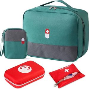 Zylo® Ehbo Reisset - Reisset - EHBO - Set 4 Stuks - 25x20x14cm - Blauwgroen