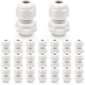 Verstelbare kabelwartels set van 23 stuks - IP68 waterdichte kunststof nylon kabelconnectoren - M16 kabelgeleiders