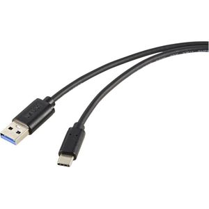 Renkforce USB-kabel USB 3.2 Gen2 USB-C stekker, USB-A stekker 1.00 m Zwart Afscherming totaal RF-5720404