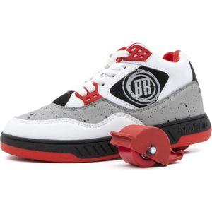 Breezy Rollers Kinder Sneakers met Wieltjes - Rood/Wit/Zwart - Schoenen met wieltjes - Rolschoenen - Maat: 34
