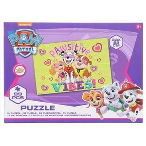 PAW Patrol Positive Vibes Puzzel - Paars / Roze - Karton - 50 Stukjes - 30 x 20 cm - 3+