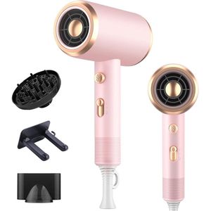 DailySupplies® Fohn met Diffuser - Haardroger Krullen - Haarfohn - Fohnborstel - Roze