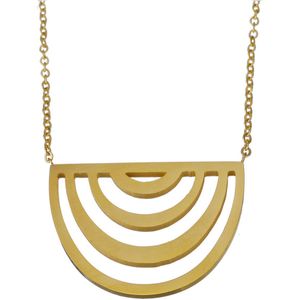 Marama - ketting Waves Goud - damesketting - met hanger - RVS Gold Plated - nikkelvrij