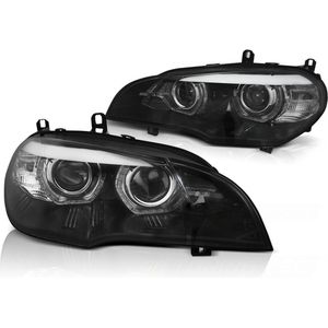 Koplampen Xenon BMW X5 E70 07-13 ANGEL EYES LED DRL ZWART