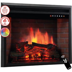 KAMINIO - LUCA - Elektrische Inbouwhaard - 3D-Vlameffect - 12 Vlamkleuren - Met Afstandsbediening