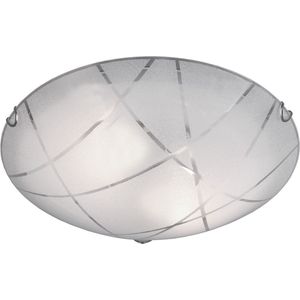 LED Plafondlamp - Plafondverlichting - Torna Sandra - E27 Fitting - 2-lichts - Rond - Mat Wit - Glas