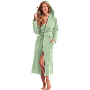 Ibenzoa® Comfortabele Damesbadjas van Zachte Badstof met Capuchon voor Sauna en Wellness