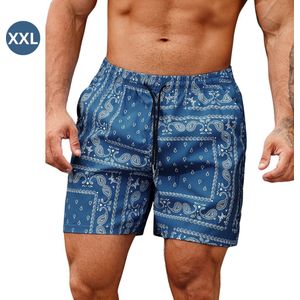 Livano Zwembroek Heren - Zwem Broek Mannen - Badkleding - Zwemmen - Lichtgewicht Swim Shorts - Zomerbroek - Met Zakken - Marineblauw - Maat XXL