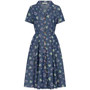 Banned - Bella Bloom Flare jurk - M - Blauw