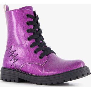Blue Box meisjes veterboots met glitters paars - Maat 30 - Uitneembare zool