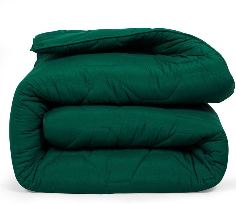 DoubleDry - 2 in 1 Dekbed - Donker Groen - 200x200 - Tweepersoons Wasbaar Dekbed Zonder Overtrek