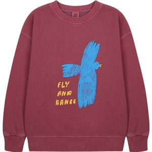 Jelly Mallow Flying Bird Pigment Sweatshirt Truien & Vesten Jongens - Sweater - Hoodie - Vest- Bordeaux - Maat 98