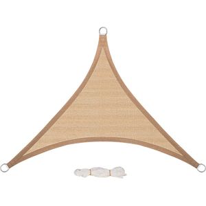 Kamyra® Schaduwdoek Driehoek - Zonnedoek - Zonnescherm Pergola - UV Beschermende HDPE Canvas - Bruin 5x5x5m