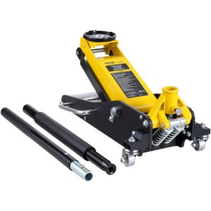 VEVOR - Rolkrik - Hydraulische Vloerkrik - 2 Ton - Hefhoogte 80-370 mm - Laag Profiel
