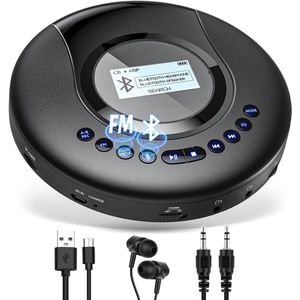 Discman - Draagbare CD Speler - Met Bluetooth - FM Radio