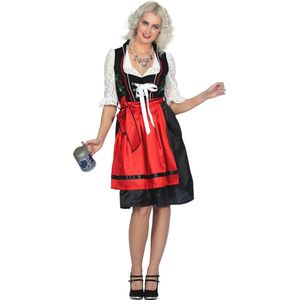 Wilbers & Wilbers - Boeren Tirol & Oktoberfest Kostuum - Munchen Bierserveerster Claudia - Vrouw - Rood, Zwart - Maat 36 - Bierfeest - Verkleedkleding