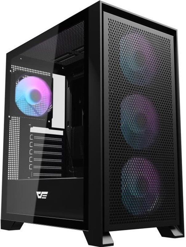 DARKFLASH DRX70 MESH - Behuizing - Middenformaat - ATX-formaat - Zwart