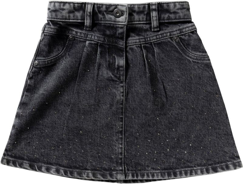 Your Wishes - Stretch Denim Glitter Skirt - Korte Rok - Donkergrijs