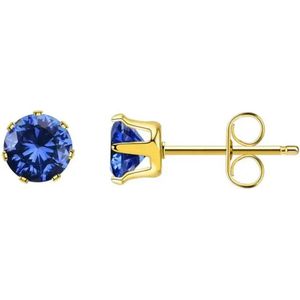 Aramat Jewels Oorbellen - Stalen Zirkonia Oorbellen Donker Blauw rond - Roestvrij staal - Mannen - Kinderen - [8mm,3mm,4mm,5mm,6mm]