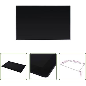 vidaXL Tafelblad - Gehard Glas - 1000x620 mm - Zwart Tafelblad - Glazen Tafelblad - Zwarte Tafelblad - Rechte Tafelblad - Eetkamertafel Blad