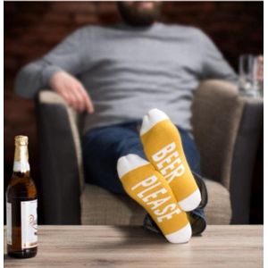 Verjaardag cadeau - Bier Sokken - Sokken - Leuke sokken - Vrolijke sokken - Valentijn cadeautje voor hem - Valentijnsdag cadeau - Luckyday Socks - Sokken met tekst