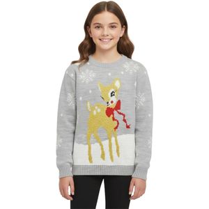 Kerst Rendier Sneeuwvlok Gebreide Kids Jumper Trui Top