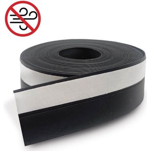 FSW-Products Zelfklevende Tochtstrip Zwart – 100x2,5 cm – Isolerende Tochtstopper voor Deuren & Ramen – Tochtband / Tochtrol