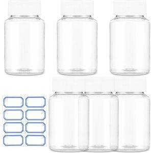 Doorzichtige pillenfles 30 ml - Lege medicijnorganisatoren container fles - Poederdoos opslag - Transparante reagens containers dispenser - Lekbestendige doppen houder - Voor toiletartikelen .