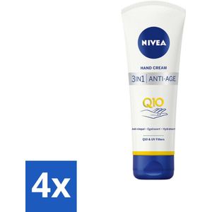 4 x NIVEA - Handcrème - 3-in-1 Q10 Anti-Veroudering - Anti-rimpel - Egaliseert - Hydrateert - 100 ml - Nivea Handcrème - Anti-rimpel Crème - Anti-aging - Pigmentvlekken - Droge Handen