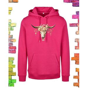 roze dames hoodie “Skull roze” | maat L/38