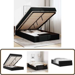 vidaXL Ottoman bed met matras 120x200cm kunstleer zwart