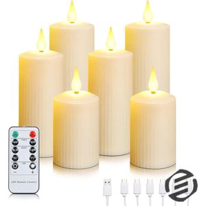 Equivera Oplaadbare LED Kaarsen - Elektrische Kaarsen - Oplaadbare Waxinelichtjes - Realistische Kaarsen - Kerstverlichting - Veilig en Duurzaam