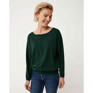 Batsleeve Basic Knit Trui Dames - Donker Groen - Maat XS