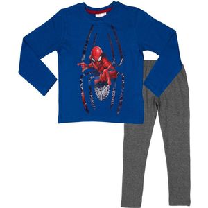 Marvel Spiderman Pyjama - Blauw / Grijs - Maat 134/140