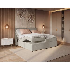 Complete Elektrische Boxspring Brussel incl. Topper - 180x200 - Creme